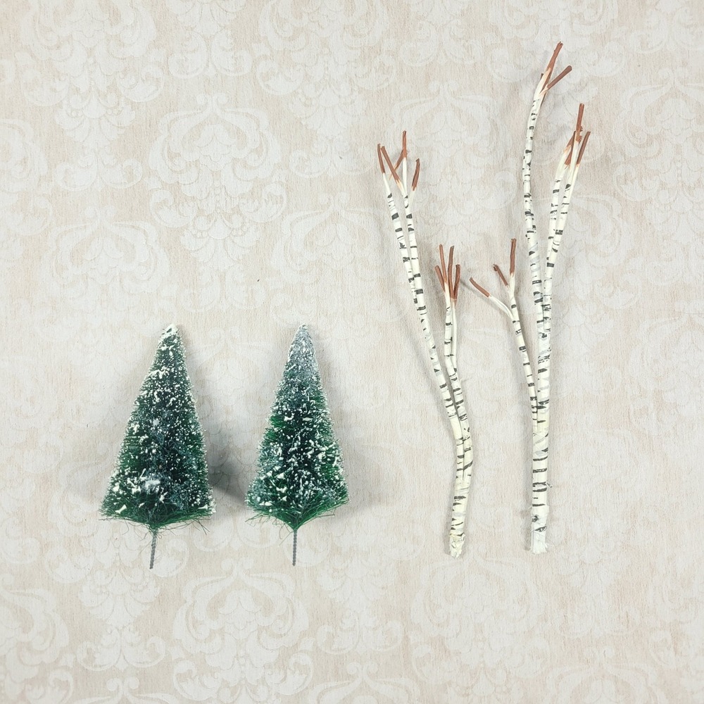 Department 56 Animated Village Skating Pond Replacement Trees Bottle Brush